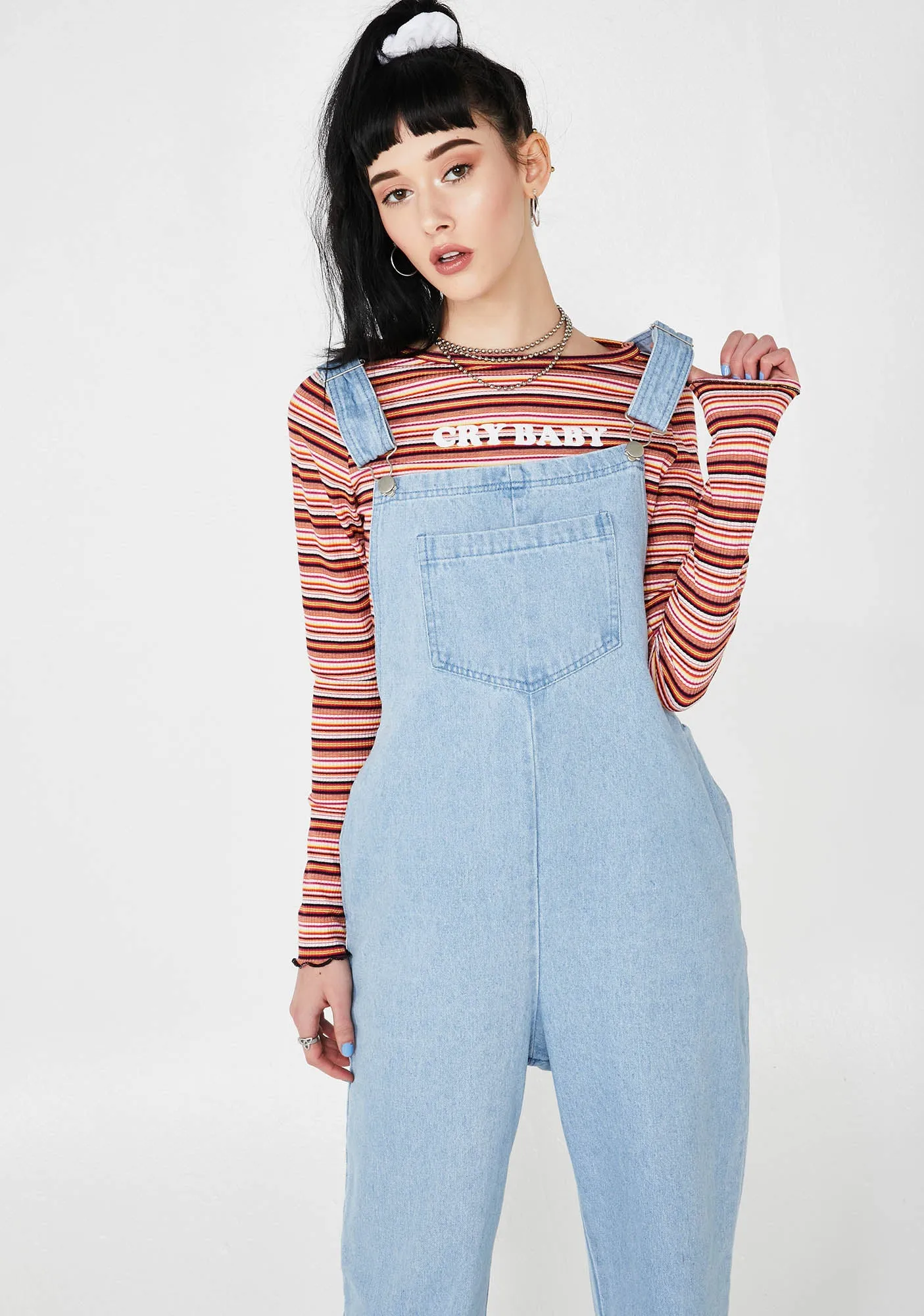 In A Mood Denim Overalls sold by Dolls Kill product image thumbnail 2