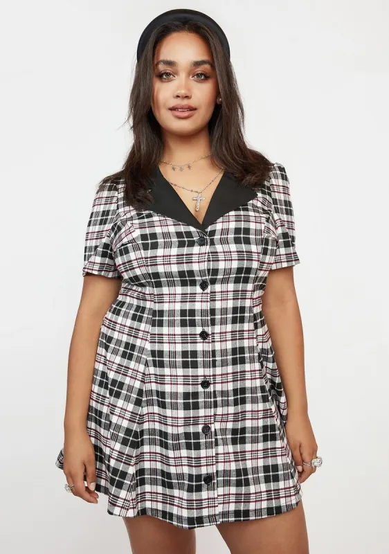 Plus Wine You Don't Exist Plaid Dress sold by Dolls Kill