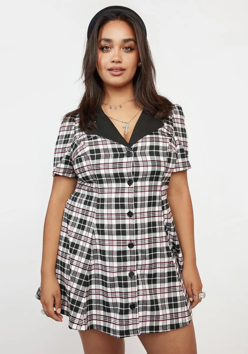 Plus Wine You Don't Exist Plaid Dress sold by Dolls Kill