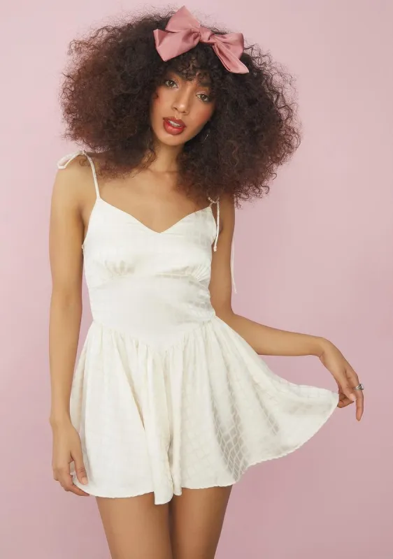 Cup Of Tea Satin Romper sold by Dolls Kill