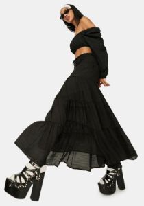 Take It Easy Smocked Maxi Skirt sold by Dolls Kill