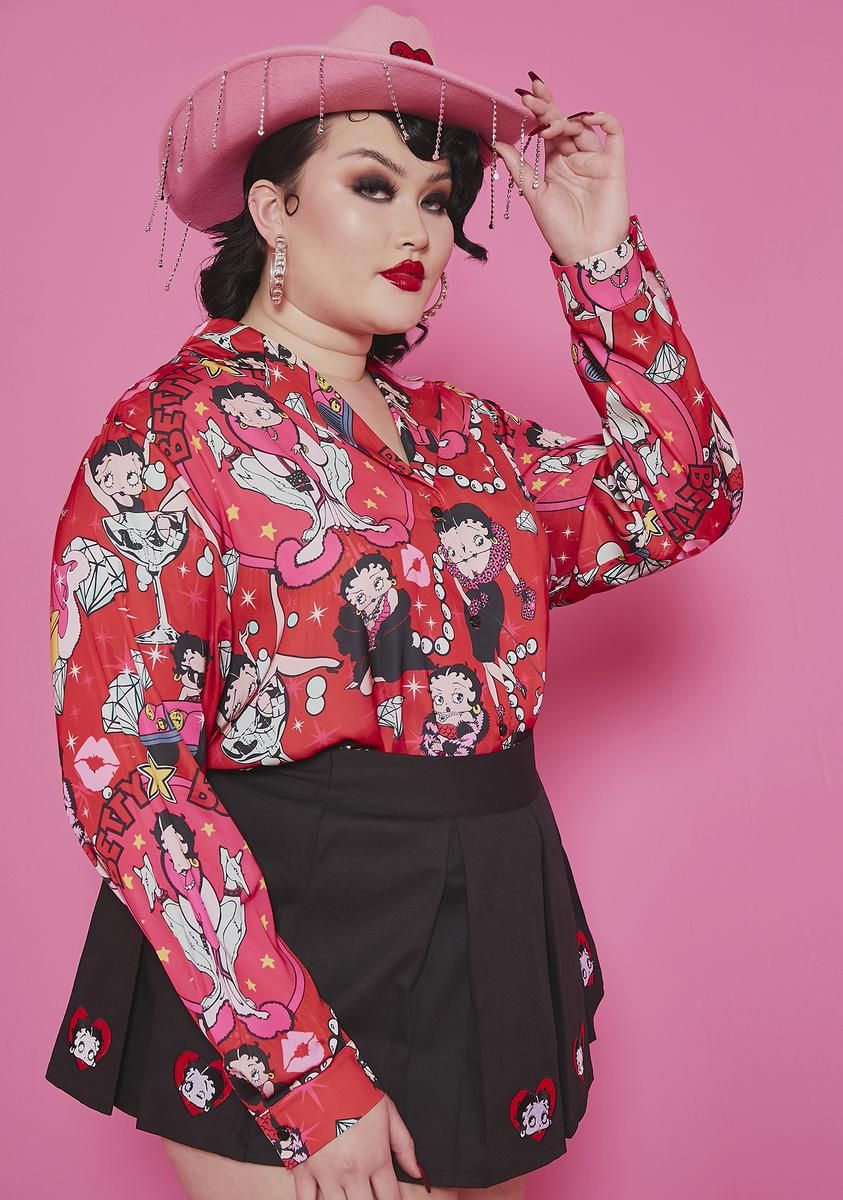 Plus Lover Catch A Kitten Shirt Dress sold by Dolls Kill product image thumbnail 2