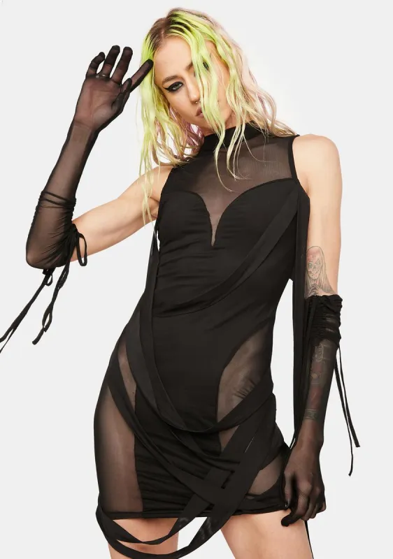 Mainframe Party Sheer Mini Dress sold by Dolls Kill