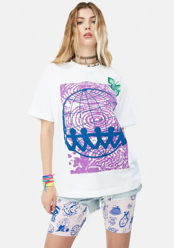 No Sides On A Round Planet II Sustainable Tee sold by Dolls Kill