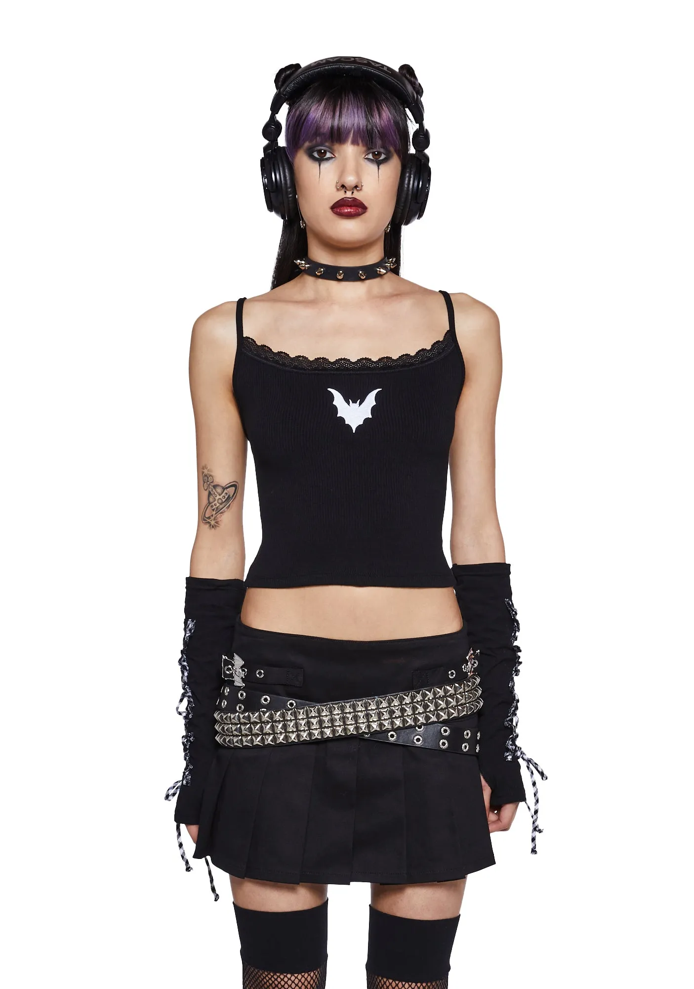 Reckless Type Cami Tank - Black sold by Dolls Kill