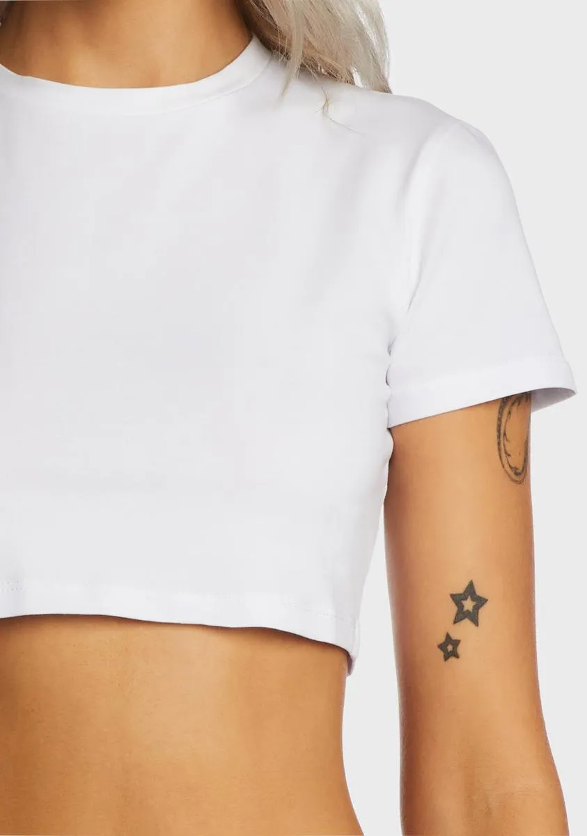 White Short Sleeve Crop Top sold by Dolls Kill product image thumbnail 2