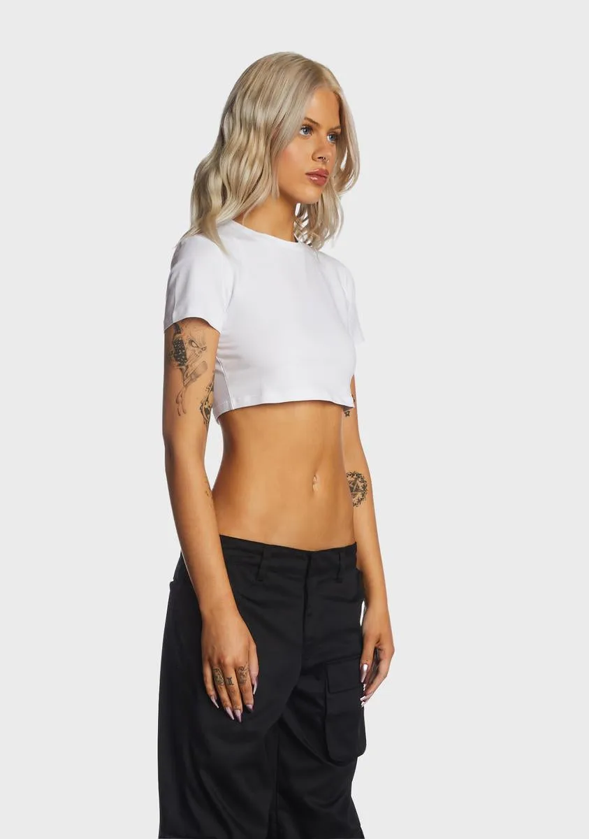 White Short Sleeve Crop Top sold by Dolls Kill product image thumbnail 3