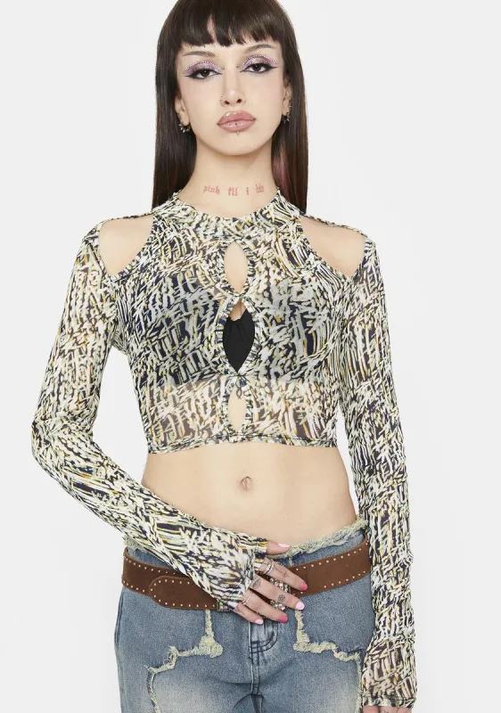 Crave It Cut-Out Long Sleeve Top sold by Dolls Kill