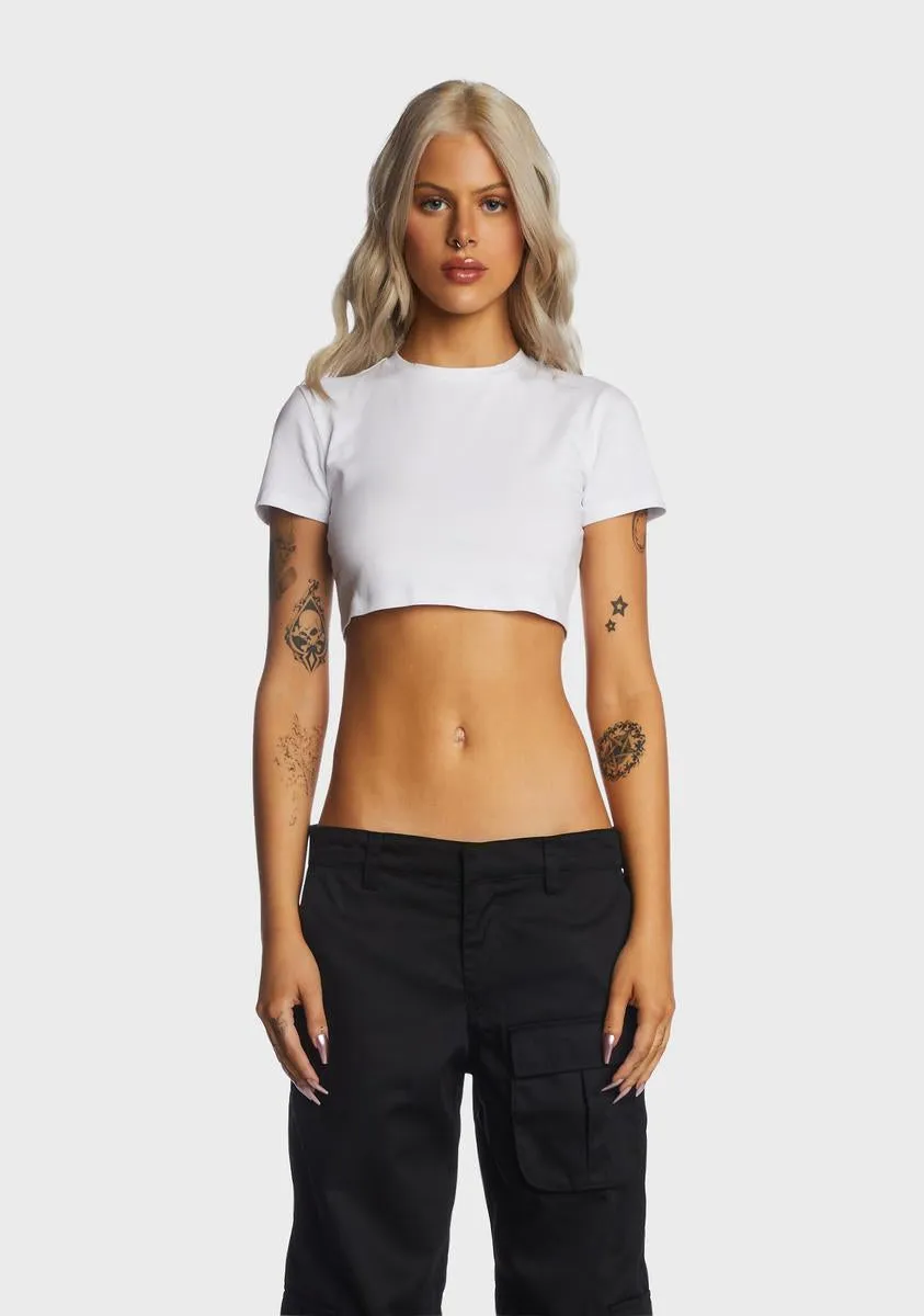 White Short Sleeve Crop Top sold by Dolls Kill
