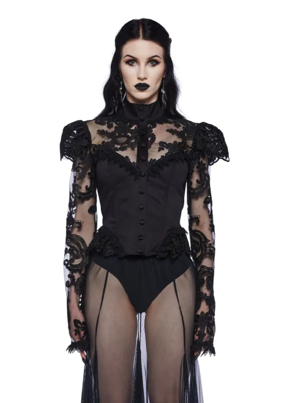 Dark Trysts Lace Top sold by Dolls Kill