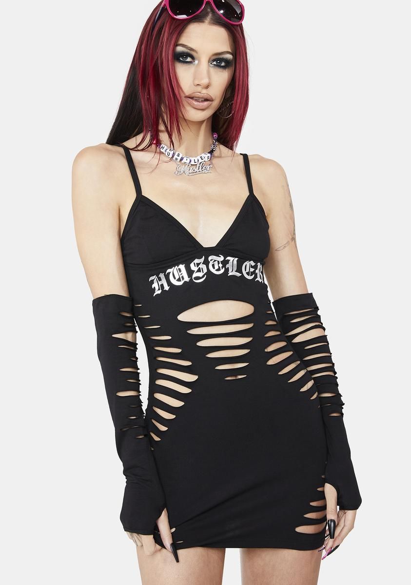 Naughty Peeks Dress & Gloves Set sold by Dolls Kill