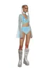 Dazed Dreamer Sequin Wrap Top - Blue sold by Dolls Kill