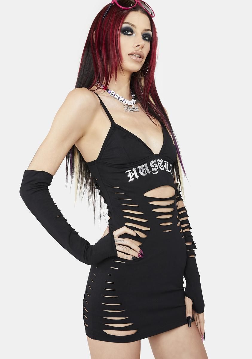 Naughty Peeks Dress & Gloves Set sold by Dolls Kill product image thumbnail 2