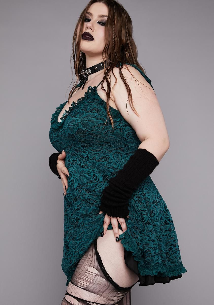 Plus Emerald Faithfully Doomed Lace Dress sold by Dolls Kill product image thumbnail 2