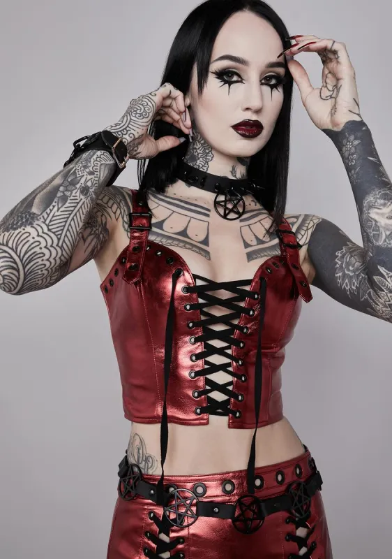 Blood Moon Rising Bustier Top sold by Dolls Kill