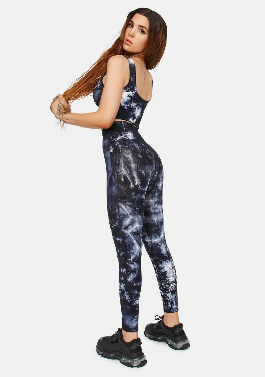 Black Good Karma Tie Dye Leggings sold by Dolls Kill product image thumbnail 4