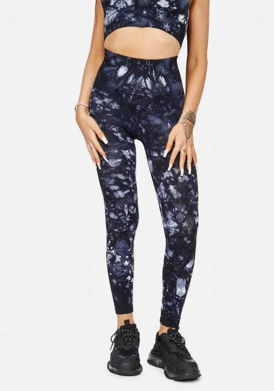 Black Good Karma Tie Dye Leggings sold by Dolls Kill