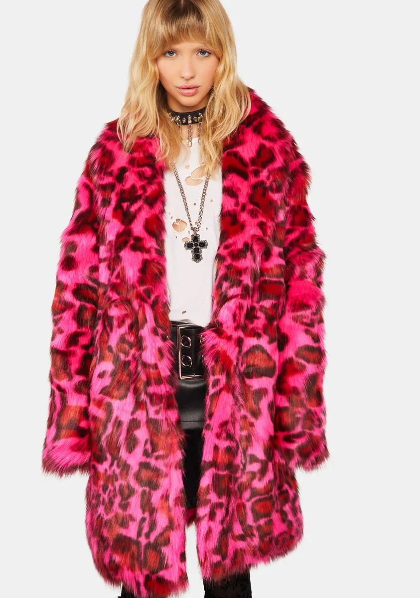Cheetah Dynasty Faux Fur Coat sold by Dolls Kill