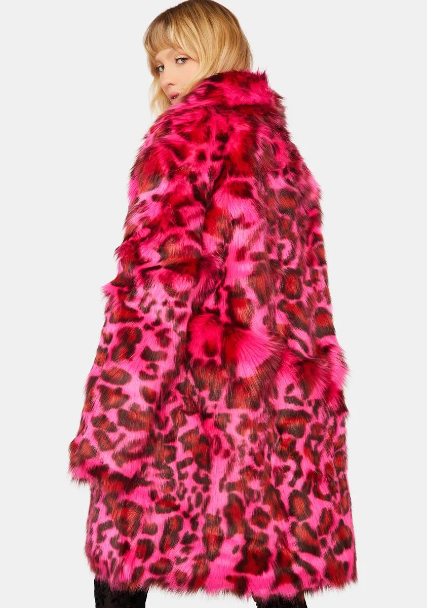 Cheetah Dynasty Faux Fur Coat sold by Dolls Kill product image thumbnail 4