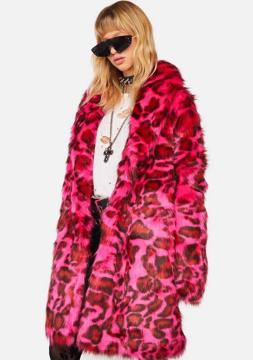 Cheetah Dynasty Faux Fur Coat sold by Dolls Kill product image thumbnail 2