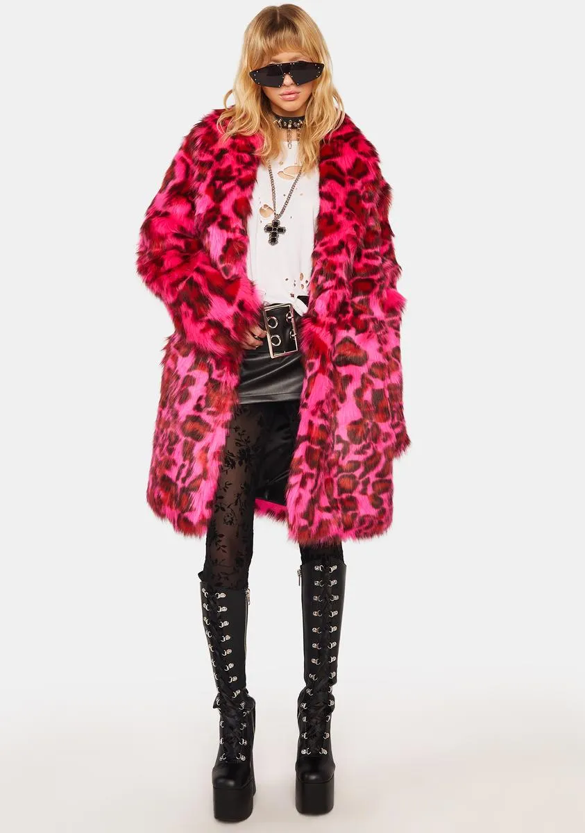 Cheetah Dynasty Faux Fur Coat sold by Dolls Kill product image thumbnail 3