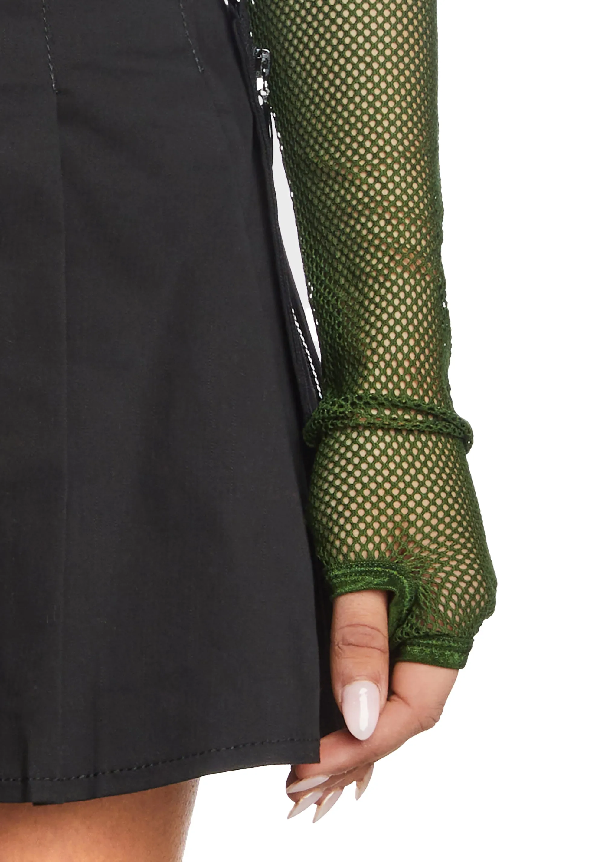 See Thru Me Fishnet Top - Olive sold by Dolls Kill product image thumbnail 5