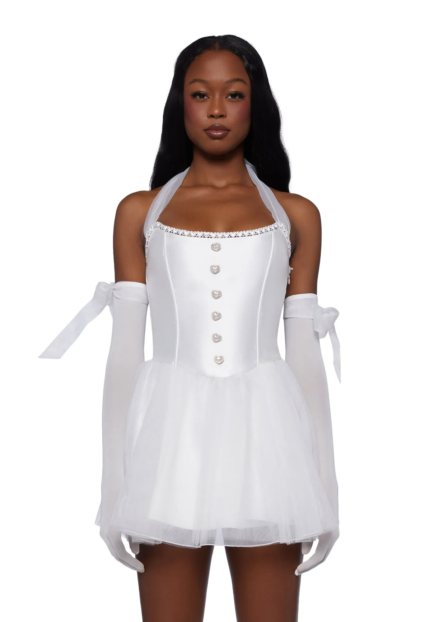 Dream Of You Mini Dress- White sold by Dolls Kill