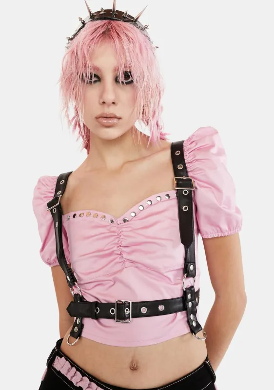 No Tears Tonight Harness Crop Top sold by Dolls Kill
