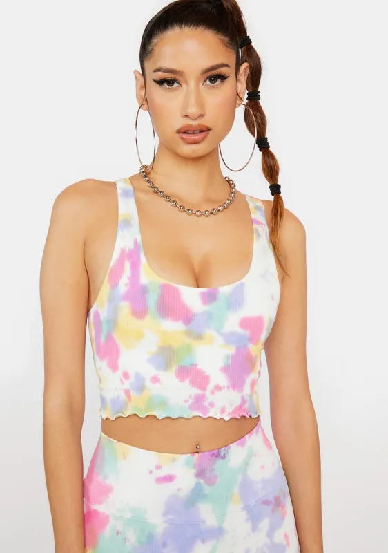 Tie Dye Moonbeam Amor Crop Tank sold by Dolls Kill