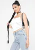 Ivory Better Be Satin Corset Crop Top sold by Dolls Kill