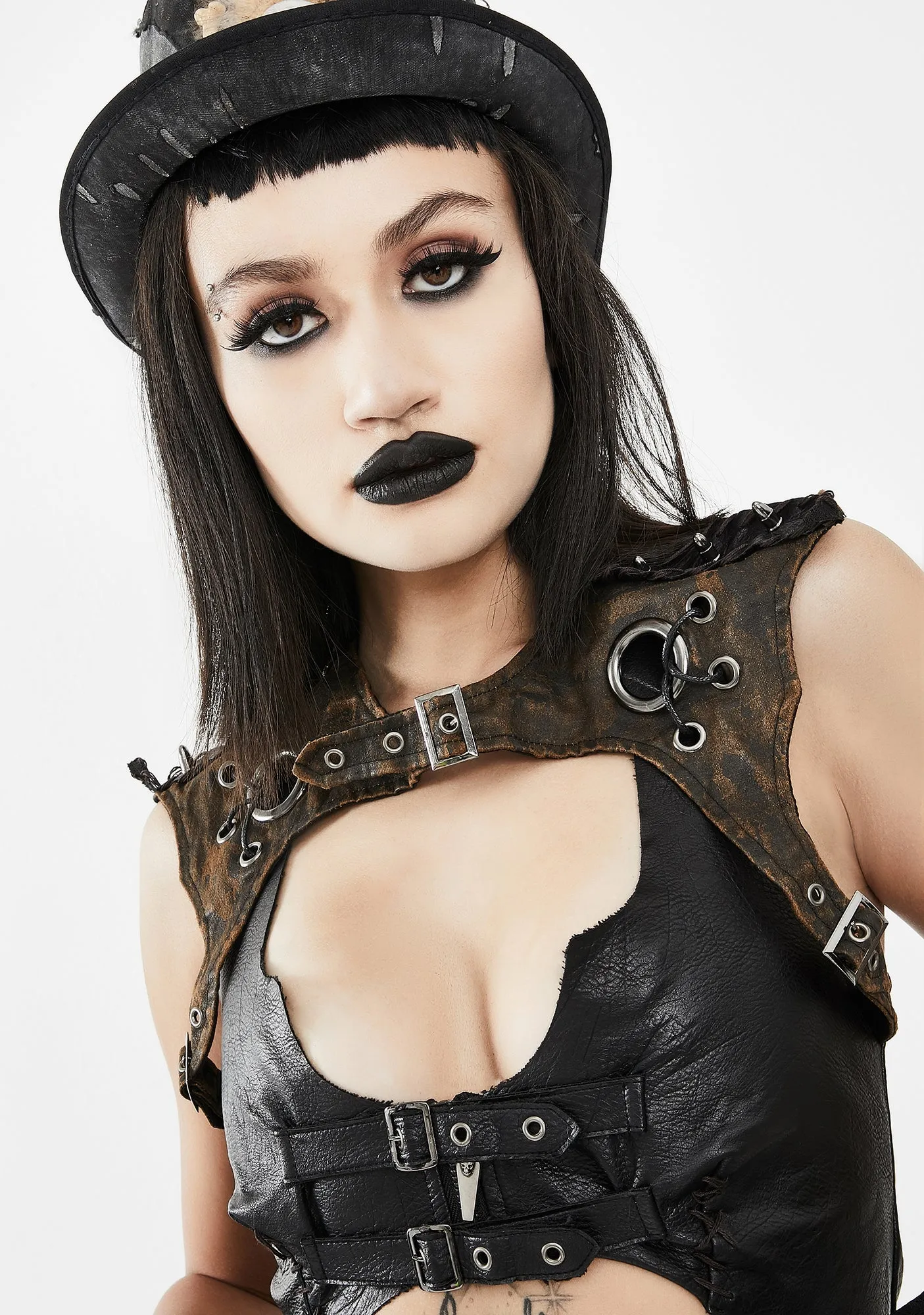 Lace-Up Back Shoulder Cape Top sold by Dolls Kill product image thumbnail 4