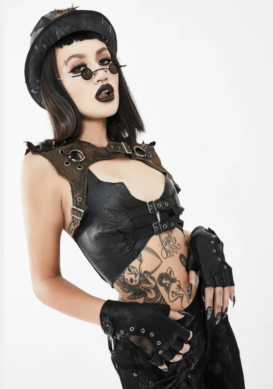 Lace-Up Back Shoulder Cape Top sold by Dolls Kill