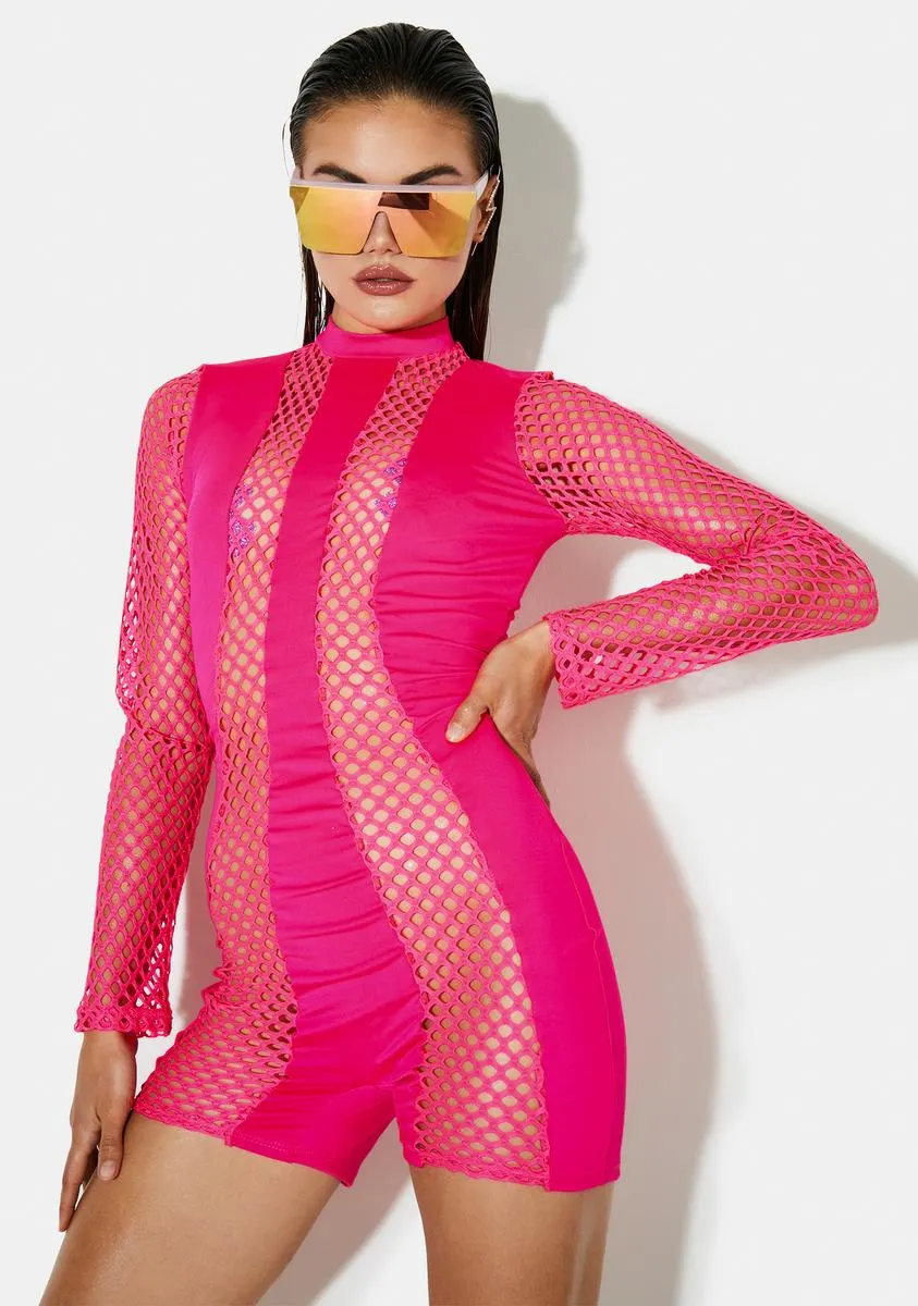 Hottie Fine As Wine Fishnet Romper sold by Dolls Kill product image thumbnail 2