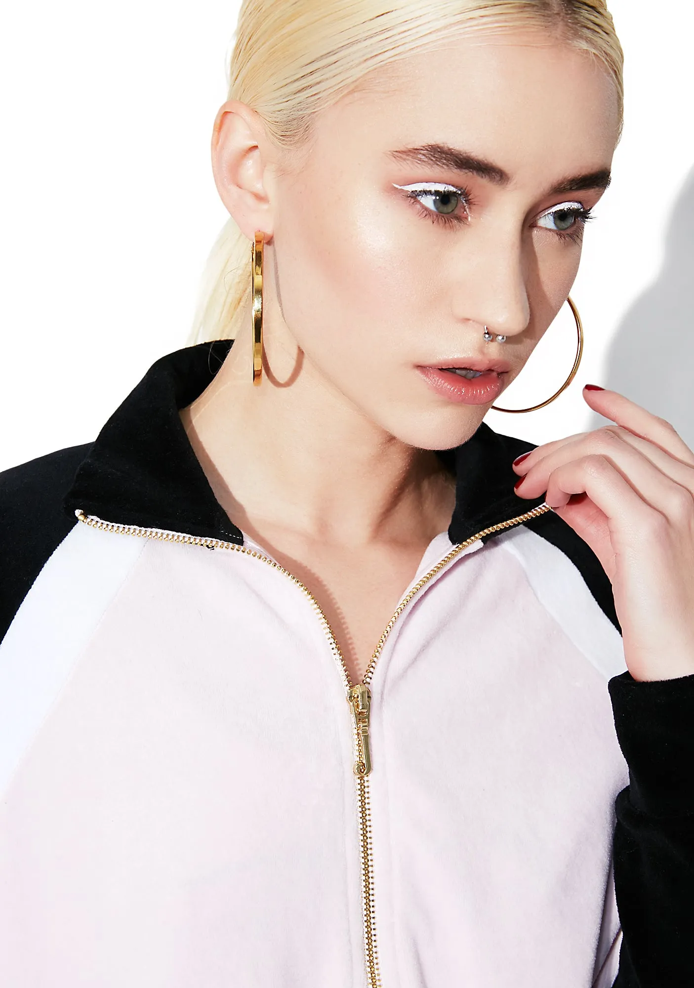 Velour Color Blocked Zip Up sold by Dolls Kill product image thumbnail 3