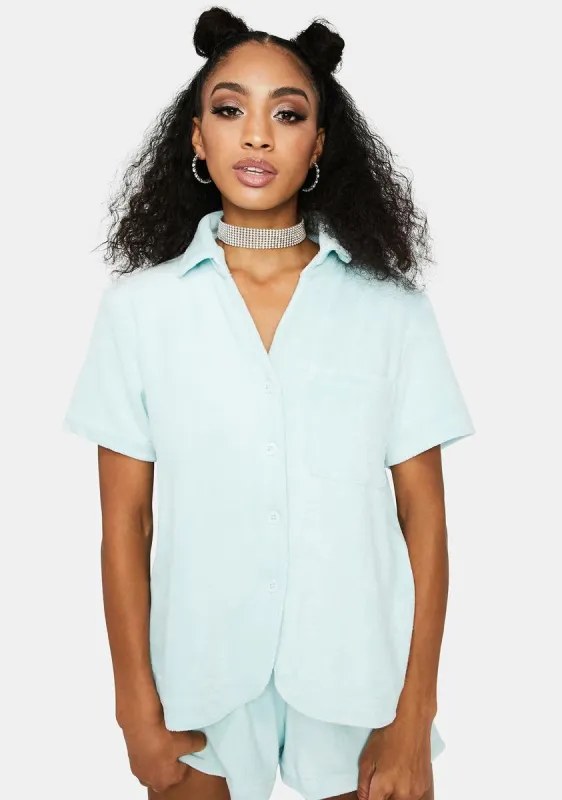 Coco Terry Button Up Top sold by Dolls Kill