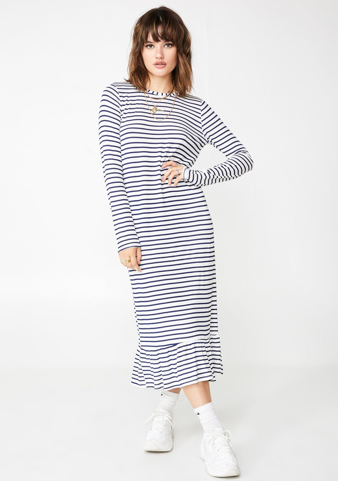 Striped Midi Shift Dress sold by Dolls Kill