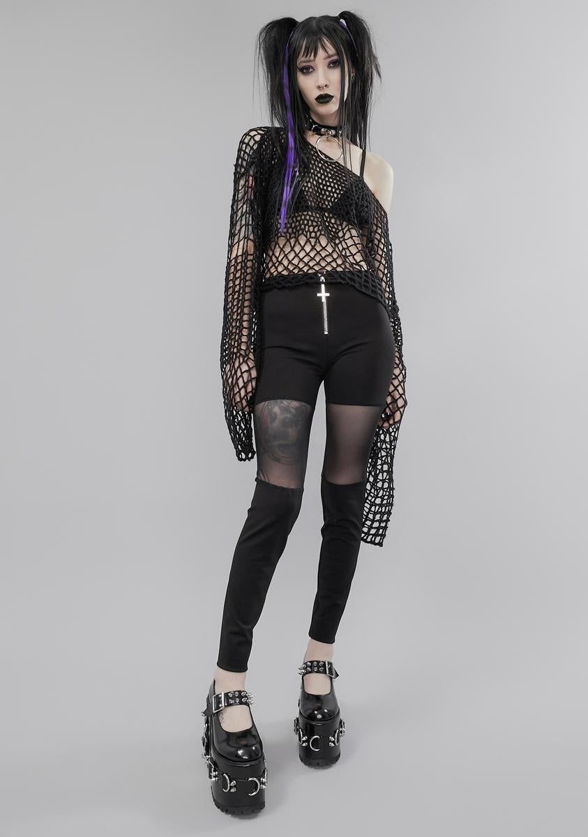Pray For Evil Mesh Leggings sold by Dolls Kill product image thumbnail 2