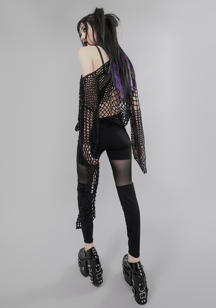 Pray For Evil Mesh Leggings sold by Dolls Kill product image thumbnail 4