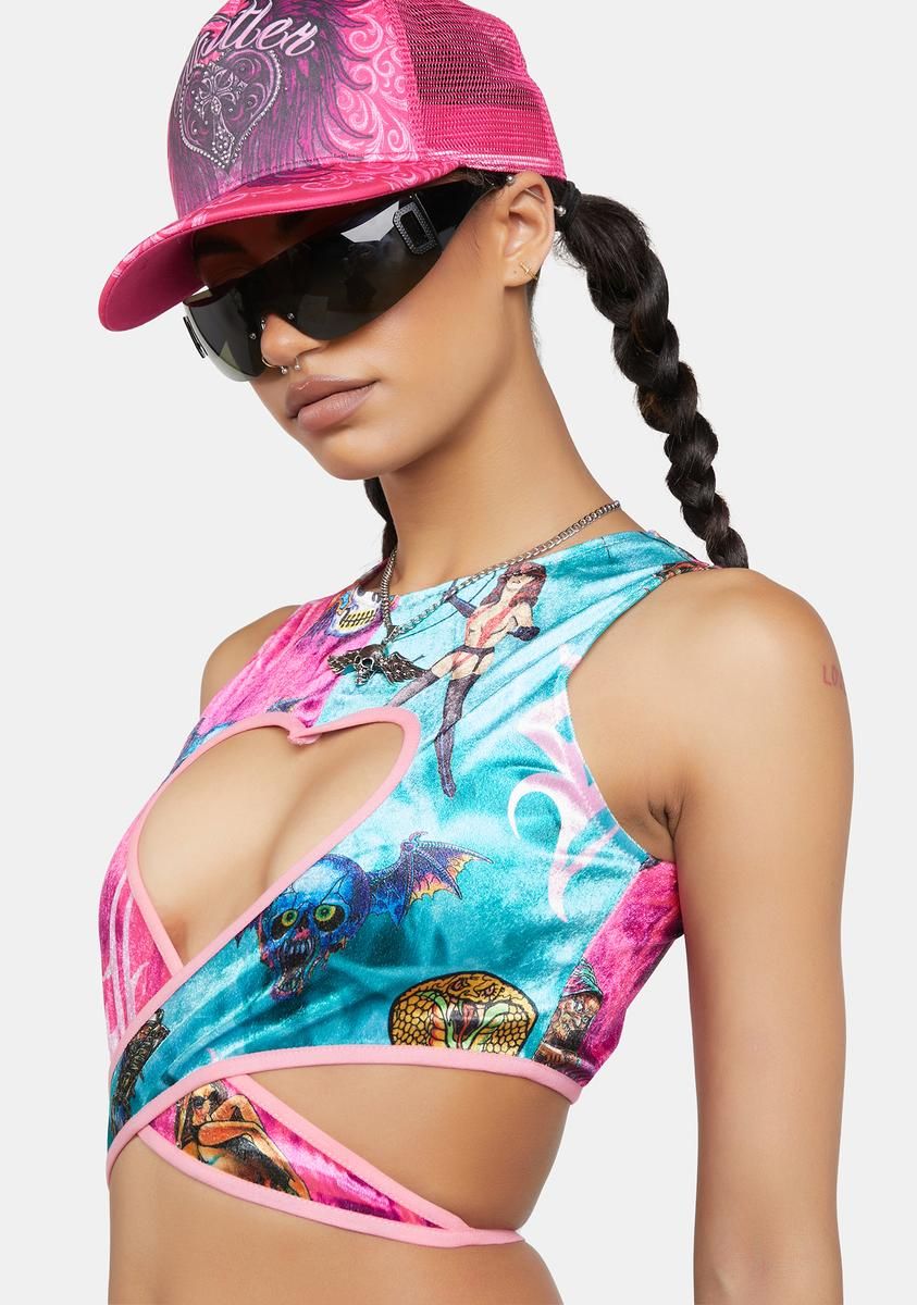Heart 2 Way Crop Top sold by Dolls Kill product image thumbnail 5