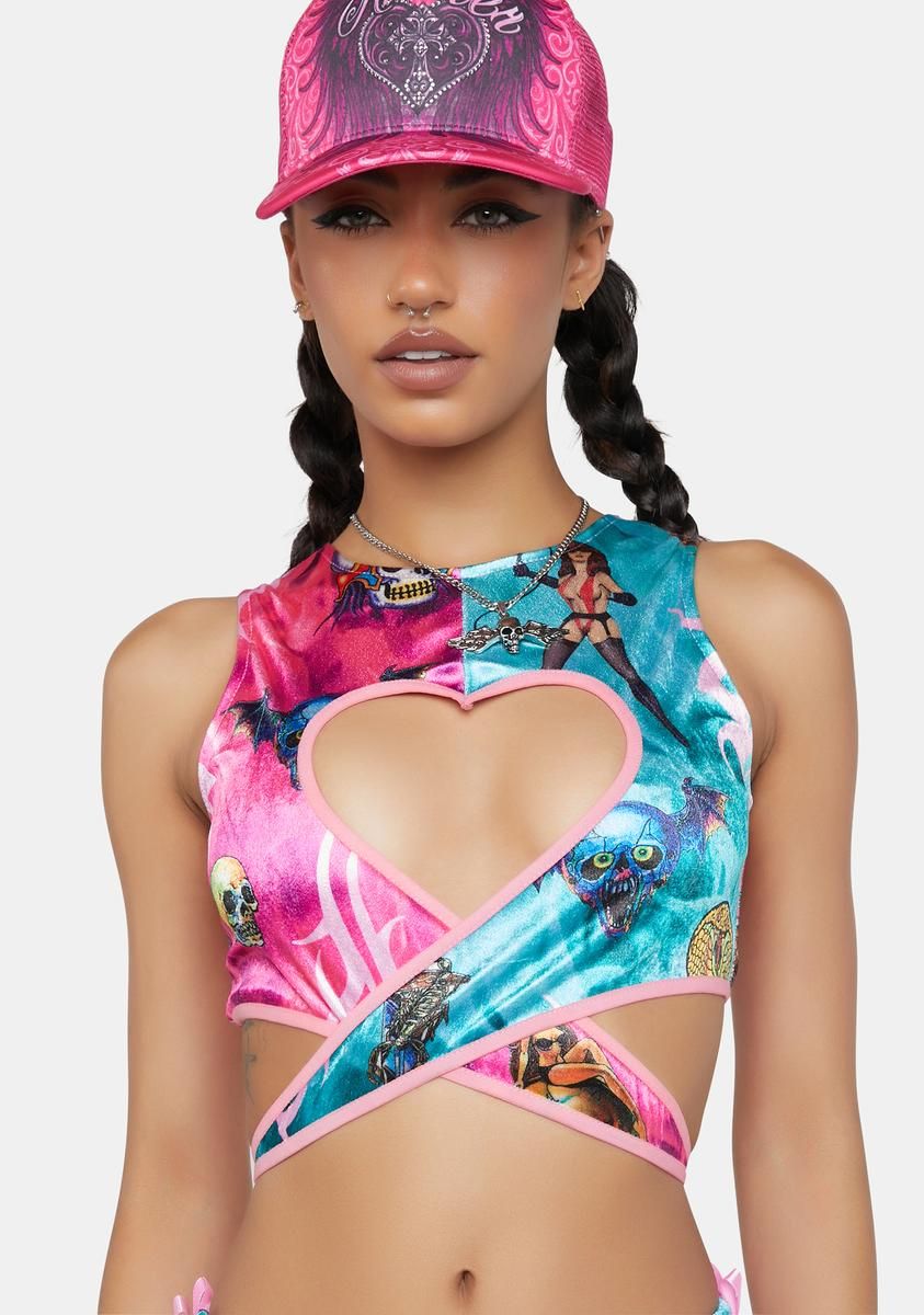 Heart 2 Way Crop Top sold by Dolls Kill