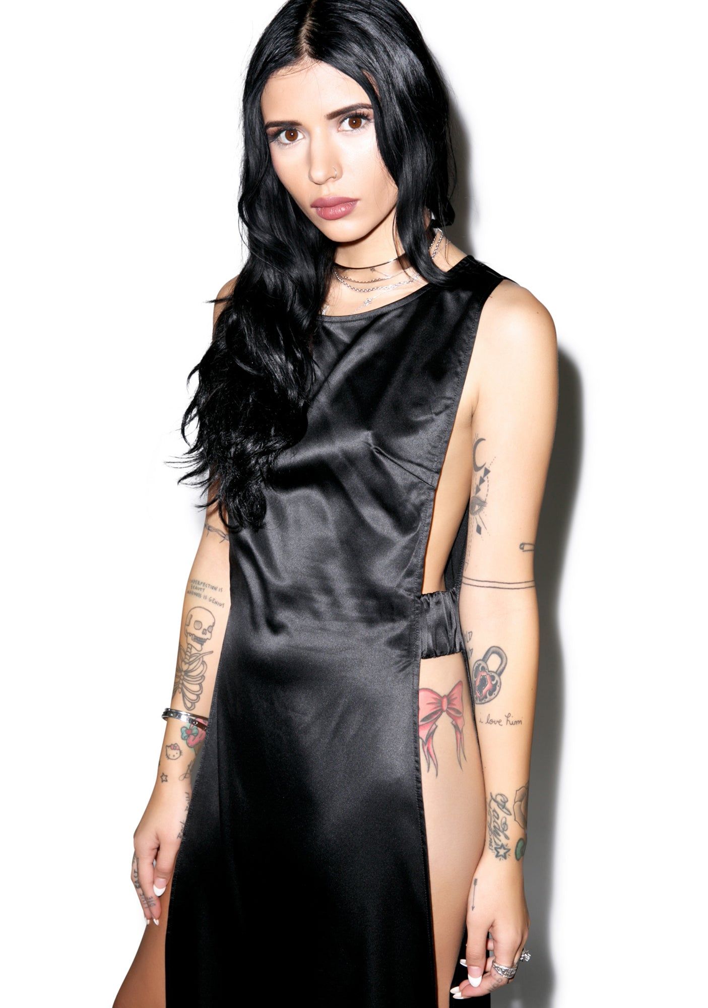 Chelsea Slit Slip Dress sold by Dolls Kill product image thumbnail 5