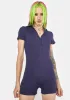 Navy Play To Win Knit Romper sold by Dolls Kill