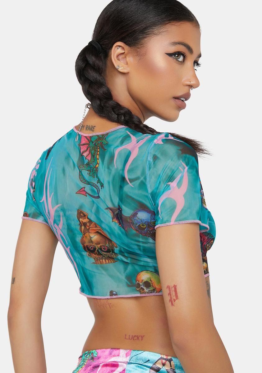 Mesh Crop Top sold by Dolls Kill product image thumbnail 4