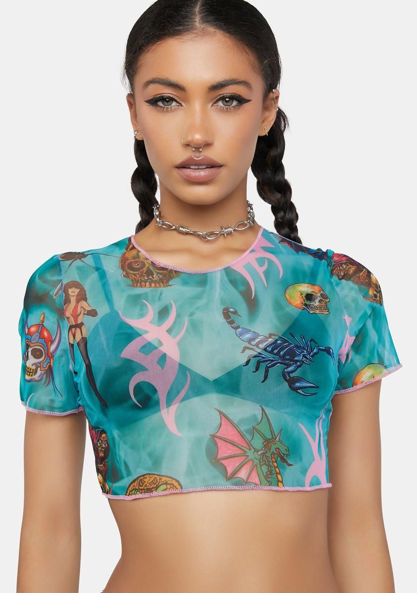 Mesh Crop Top sold by Dolls Kill