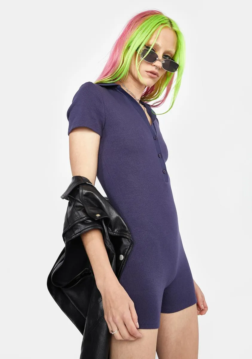 Navy Play To Win Knit Romper sold by Dolls Kill product image thumbnail 2