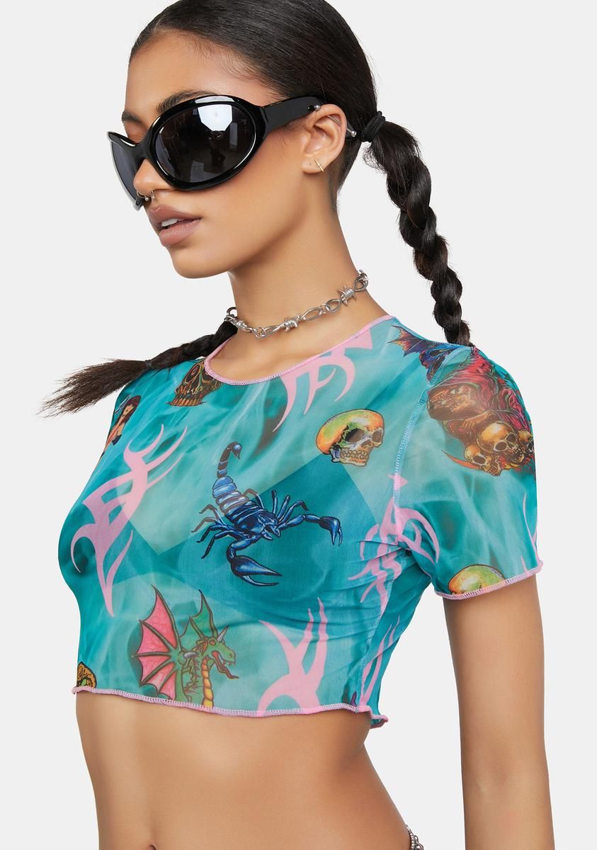 Mesh Crop Top sold by Dolls Kill product image thumbnail 3