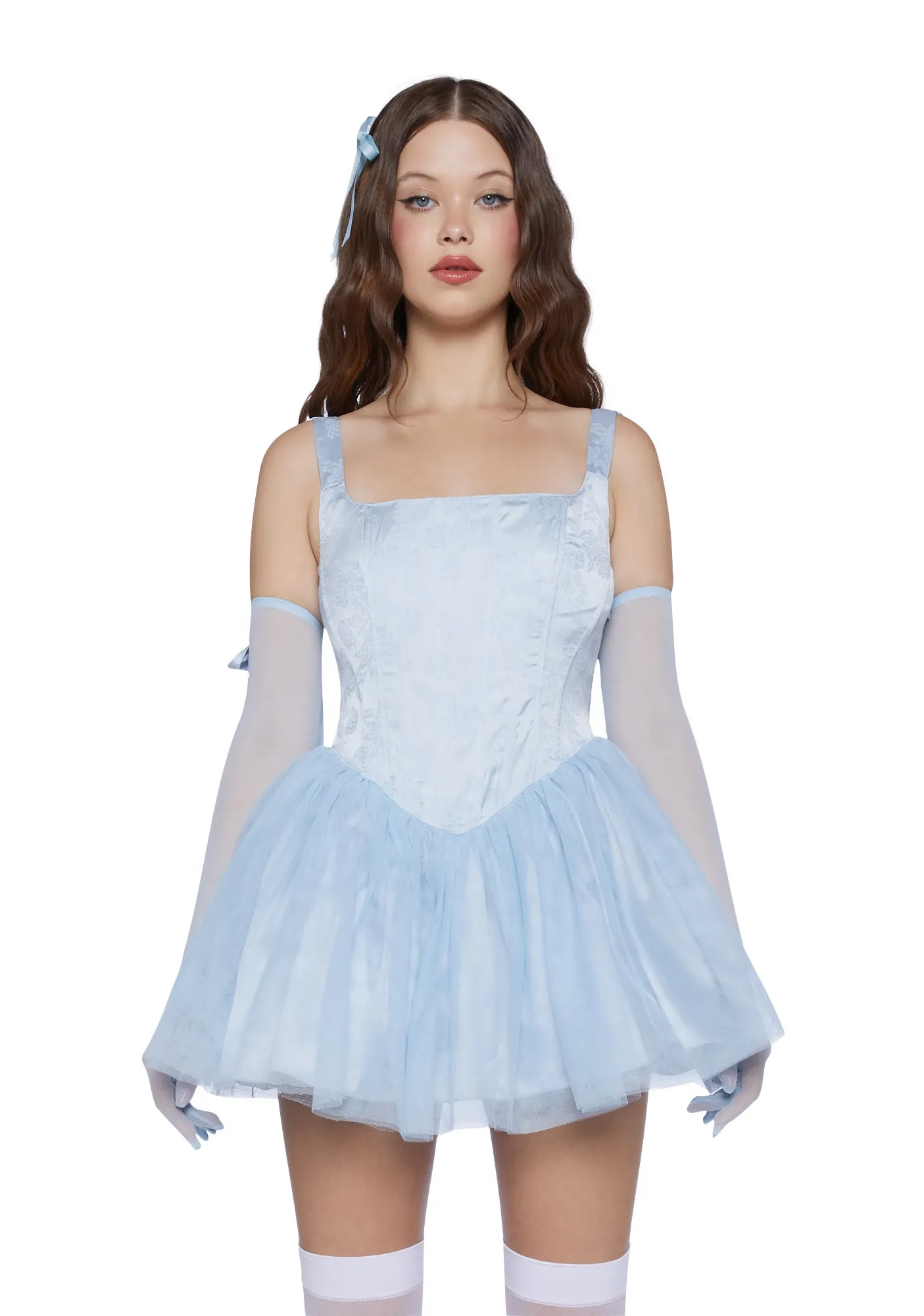 Enchanted Winter Mini Dress With Gloves sold by Dolls Kill