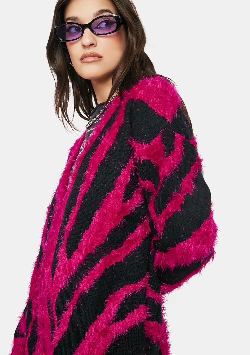 Zig Zagging Fuzzy Cardigan sold by Dolls Kill product image thumbnail 2