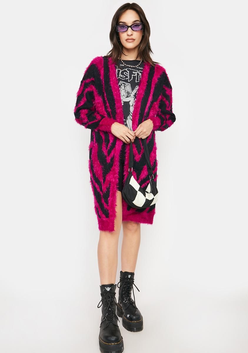 Zig Zagging Fuzzy Cardigan sold by Dolls Kill product image thumbnail 3