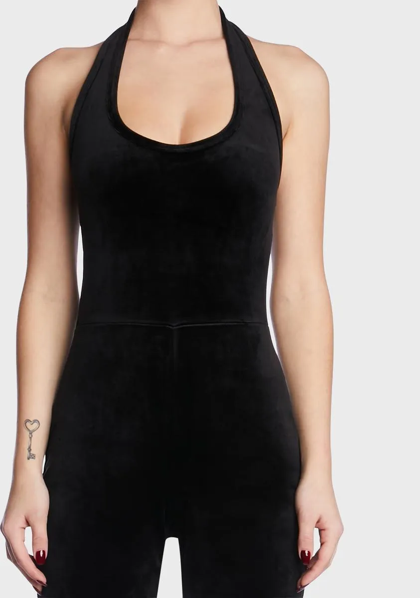 Big Bling Velour Halter Jumpsuit sold by Dolls Kill product image thumbnail 4